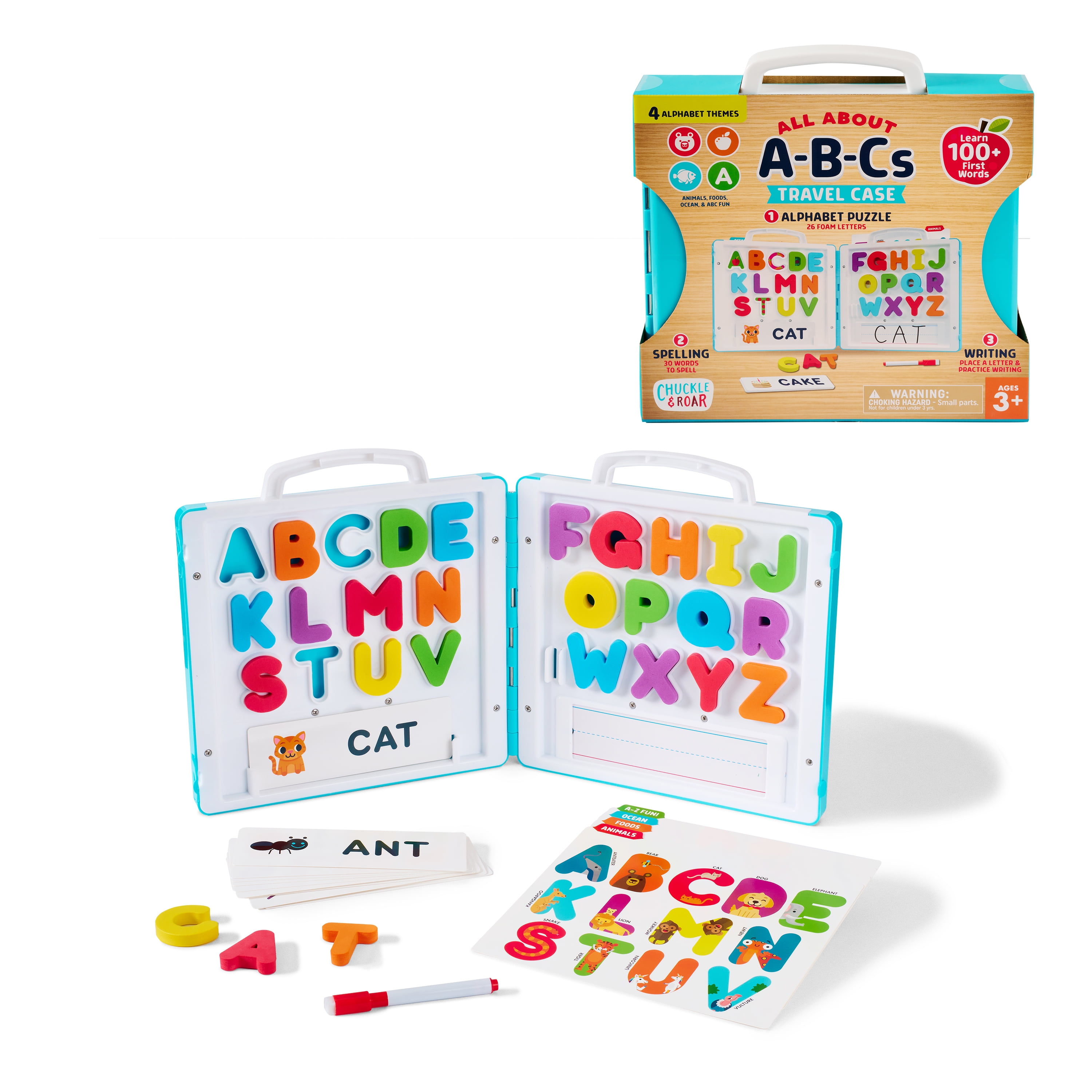 Chuckle & Roar First Words All About A-B-C's Travel Case for Preschool Children Ages 3+ by Buffalo Games