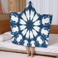 thumbnail image 5 of Blue Tie Dye Star Pattern Hooded Bath Towel，50"x30" for Ages 3 To 12 Kids, Quick Dry Lightweight Soft Microfiber Hood Beach Towel Cover Up for Kids, 5 of 7