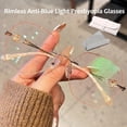 thumbnail image 2 of Women's Diamond Rimless Anti-Blue Light Presbyopia Glasses,Rhinestone Rimless Reading Glasses For Women,Anti Eyestrain, 2 of 7