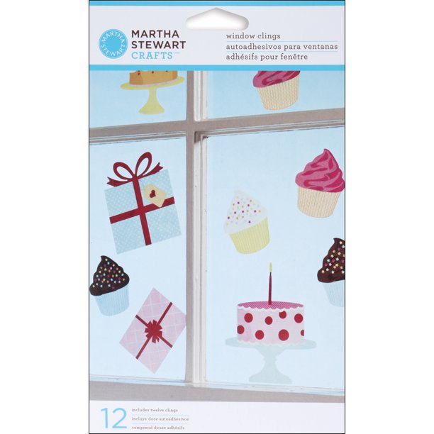 Martha Stewart Modern Festive Window Clings, 12pk