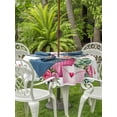 thumbnail image 2 of Outdoor Tablecloth with Umbrella Hole and Zipper, Valentine's Day Round Table Cloth 60 Inch Waterproof Tablecloth, Ice Cream Love Rose Eucalyptus Leaves Picnic Table Cover for Patio Camping, 2 of 7