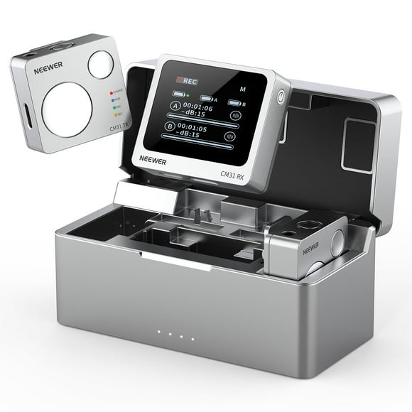Micrófono Lavalier inalámbrico Neewer CM31 con 8 GB de almacenamiento