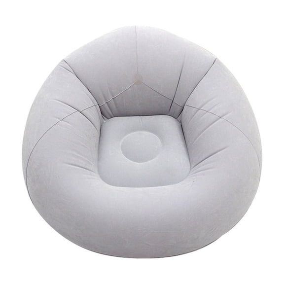Inflatable Beanless Bag Lounge Chair - Corduroy Textured Flocking Blow Up Chair for Adults, Portable Folding Sofa for Indoor Outdoor Use