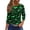 Green #044, variant on Womens Halloween Shirts Witch Pumpkin 3/4 Sleeve Spooky Tops Skeleton Bat Fall Crew Neck Funny Blouses M