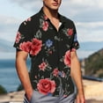 thumbnail image 4 of Xysaqa Mens T-Shirts Mens Hawaiian Shirt Men Big & Tall Cool Floral Print Shirts Merns Casual Short Sleeve Button Up T-Shirt Summer Party Beach Tshirt 2X 3X 4X Clearance, 4 of 6