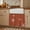 Brick, Rust, Cinnamon, variant on Vintage Chartreuse Starfish Cabinet Curtains 28"W x 35L, Summer Coastal Beach Marine Under Sink Skirt for Bathroom Vanity Kitchen Self Adhesive, Dust-Proof Privacy Curtain for Closet Shelves Laundry