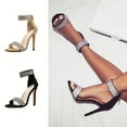 thumbnail image 2 of Peep Toe Sandales en Strass Femmes Élégantes Talons Hauts Chaussures d'Été Approvisionnement de Plage, 2 of 5