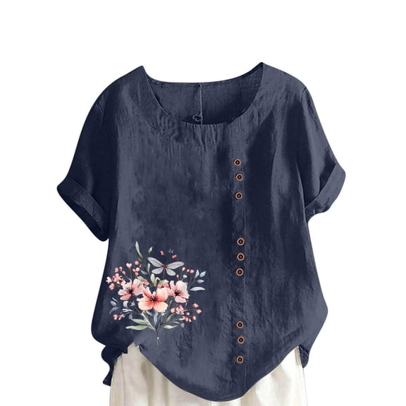 Sexlip Womens Swimsuit Set Floral Embroidery Cover Up Design Asymmetric Hem Short Sleeve Loose Silhouette Soft Fabric for Summer Water Activities Blue XXXXL