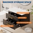 thumbnail image 3 of Modern Floating Bathroom Vanity Set, Wall Mounted Cabinet with Large Soft-Close Drawer and Gold Handle, Space-Saving Design, 3 of 7