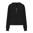 thumbnail image 4 of Lenago Women Oversized Sweatshirts Quarter Zipper Half Zip Cropped Hoodies Fleece Quarter Zip Up Pullover Sweatshirts Winter Clothes 2023 Outfits Sweater Coat Fall Winter Outfits Clothes, 4 of 5