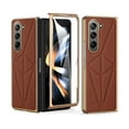 thumbnail image 1 of Frusde Compatible with Samsung Galaxy Z Fold 5 Leather Case with Screen Protector Anti-Drop Business Case-Brown, 1 of 5