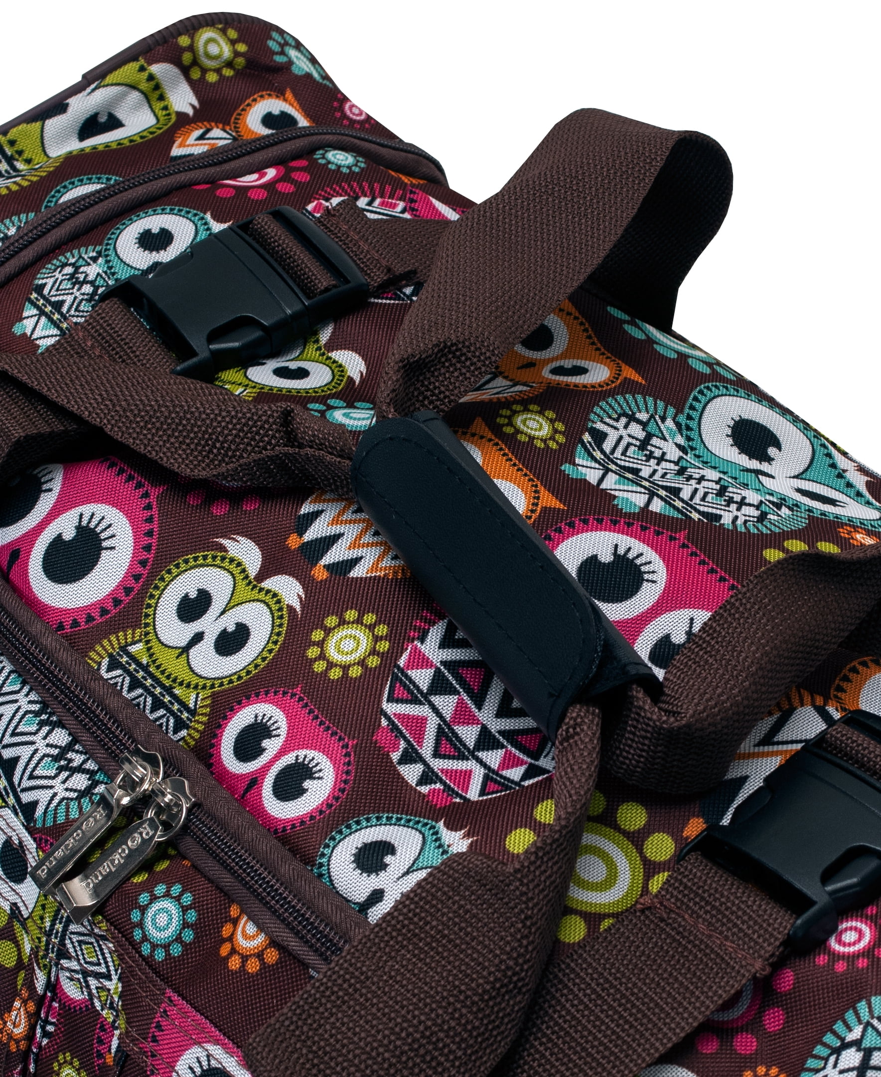 Rockland Adult Adjustable, Shoulder Strap, Handle, Pocket, Wheeled Travel Duffel Bags, Owl