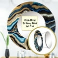 thumbnail image 3 of Designart "Gold Blue Geode Gems Mineral Radiance" Stone Geode Round Mirror Wall Décor Coastal - Large Gold Round Mirror - Round Mirror 29" x 29" Inch, 3 of 5