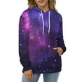 thumbnail image 4 of Cosmic Purple Nebula 3D Print Hoodie Men Women Autumn Thin Pullover Sweatshirt Vintage Streetwear Tops, 4 of 6