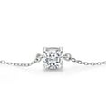 thumbnail image 2 of Gem Stone King 1.10 Cttw White Moissanite Solitaire Bracelet for Women | 925 Sterling Silver | Cushion Cut 6MM, 2 of 4