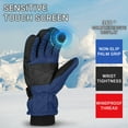 thumbnail image 6 of Men's Outdoor Winter Gloves, Windproof, Waterproof, Cold Proof for Skiing, Snowboarding & Cycling in Harsh Weather Navy, 6 of 8