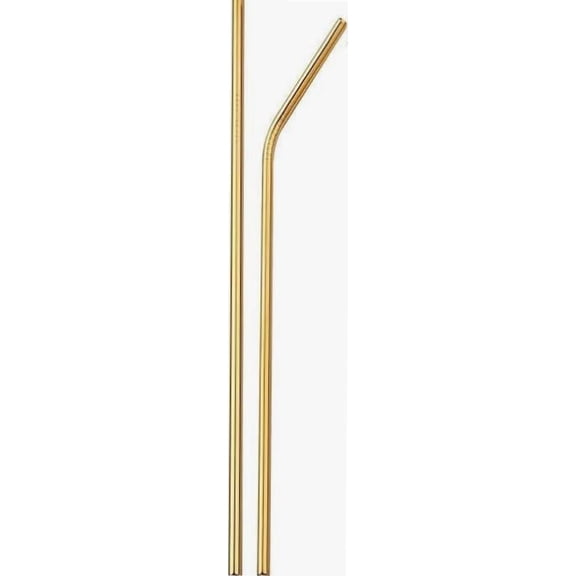 Set of 4 Reusable Metal Straws (gold)