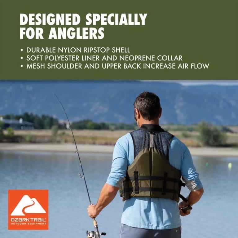 Ozark Trail Adult Unisex Fishing Vest with Quick-Release Fasteners