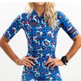 thumbnail image 3 of Maillot de ciclismo para mujer, camisetas de manga corta, maillot de ciclismo azul, camisetas de secado rápido con cremallera completa, ropa de ciclismo de carretera para equipos profesionales, 3 of 5