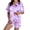 Purple, variant on Women's Flannel Pajama Set Cozy Round Neck Sleepwear With Decorative Print For Fall Winter Seasonal Comfort And Casual Lounging