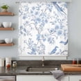 thumbnail image 5 of Light Blue Flowers Sheer Curtains 54 Inches Long, Spring Summer Floral Birds Light Filering Curtains, Breathable Simi Curtain Privacy Drapes for Kitchen Bathroom Lightweight Small Window Treatment, 5 of 9