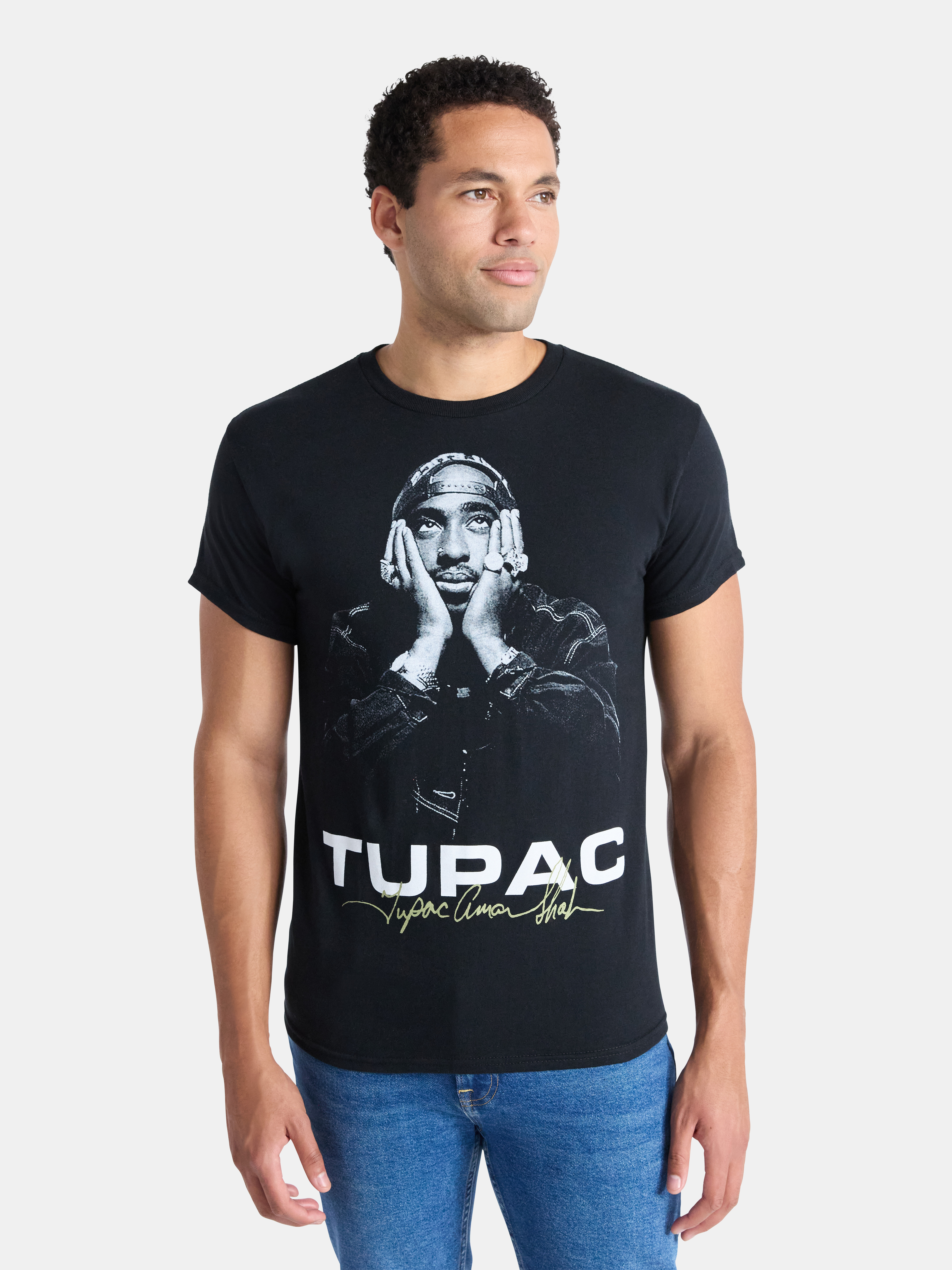 Tupac Shakur Signature Graphic Cotton T-Shirt for Men