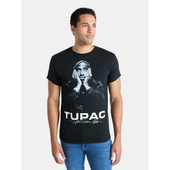 2Pac Men's and Big Men's Tupac Shakur Signature Cotton Graphic Tee, Sizes S-3XL