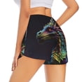 thumbnail image 4 of Picia Dragon with Colorful Tail Pattern Women's 2 in 1 Athletic Running Shorts High Waisted Workout Casual Gym Sweat Shorts with Comfy Liner Zipper Pockets-Medium, 4 of 9