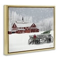thumbnail image 4 of Stupell Industries Winter Wagon Scene Holiday Painting Gold Floater Framed Art Print Wall Art, 21 x 17, 4 of 10