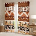 thumbnail image 2 of jejeloiu Rustic Western Cowboy Curtains Pack of 2 (42x84 Each),Desert Botanical Cactus Curtains Blackout,Brown Geometric Triangle Bedroom Curtains For Boys Kids,Breathable Home Decor, 2 of 6