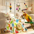 thumbnail image 2 of Parakeet Toys Set, Colorful Bird Toys for Parakeets, Pet Bird Cage Hammock Swing Climbing Ladders Chewing Toy Mirror Hanging Bell Wooden Perch for Budgerigar, Conures, Love Birds (B), 2 of 8
