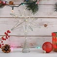 thumbnail image 4 of Hvmvliv Snowflake Christmas Tree Topper with Lights Xmas Treetop Ornament Luminiferous Snowflakes Christmas Tree Top Decorations Silver, 4 of 6