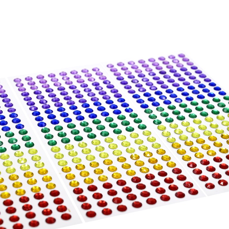 Hello Hobby Multicolor Adhesive Round Gemstones, 552 Pieces