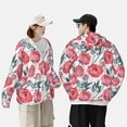 thumbnail image 6 of Balery Rose Flowers Men's Women's UPF 50+ Sun Protection Lightweight Hoodie Performance Long Sleeve Shirt for Fishing Running-Large, 6 of 9