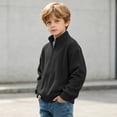 thumbnail image 4 of Trikvn Full Zip Waffle Knit Jackets for Boys Long Sleeve Sweatshirts Casual Stand Collar Cardigan Sweaters for Kids Fall Winter Activewear Outerwear Coats with Pockets, 4 of 9