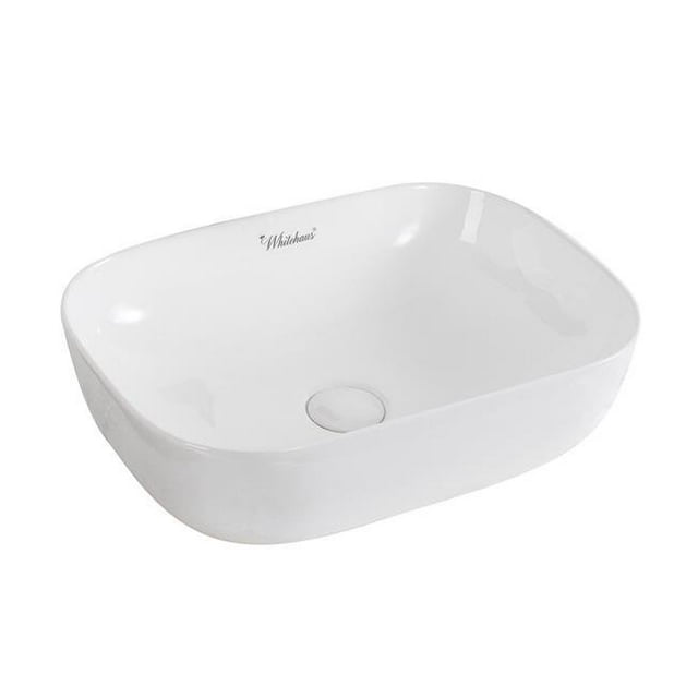 Whitehaus Collection WH71333 17.5 in. Isabella Plus Collection Rectangular Above Mount Basin with Center Drain - Classic White