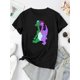 thumbnail image 2 of Camiseta De Manga Corta Con Cuello Redondo Para Mujer, Camisetas De Verano Para Uso Diario Y ViajesWomen's Casual Dinosaur Graphic T-Shirt - Comfy Summer Short Sleeve, White Crew Neck with Double-He, 2 of 7