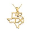 thumbnail image 1 of 14K Yellow Gold Solid Texas State Charm Pendant Necklace with Chain, 1 of 4