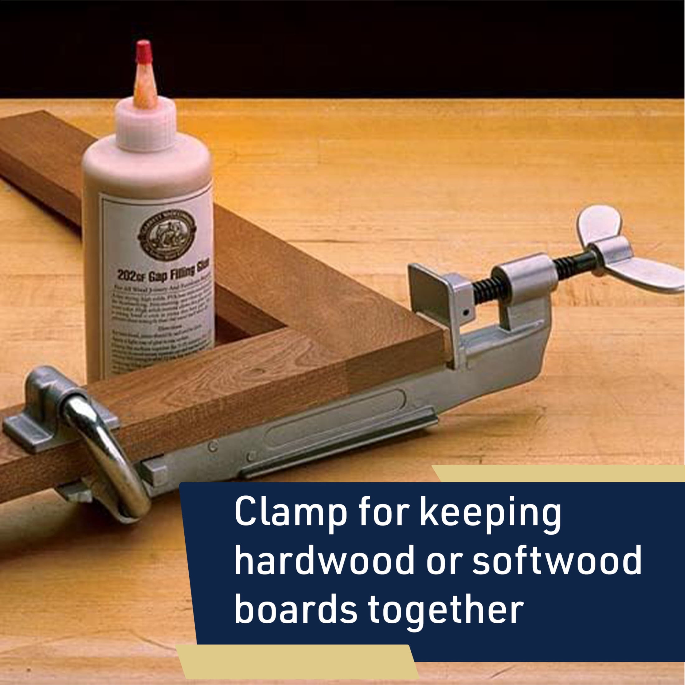 Kings County Tools Right Angle Clamp - 90 Degree Clamping Tool for Woodworking, Fits 7/8in Boards
