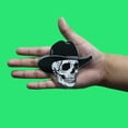 thumbnail image 2 of Skeleton Cowboy Skull Patch Western Bones Rodeo Embroidered Iron On, 2 of 2