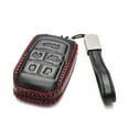 thumbnail image 3 of Vitodeco Genuine Leather Remote Control Smart Key Case Cover Protector with Leather Key Strap - Compatible for RAM 2500, 3500, 4500, 5500 (2019 - 2026 Models) - 5-Button, Black/Red, 3 of 4