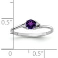 thumbnail image 2 of 14K White Gold 4mm Amethyst & Aa Diamond Ring (Size 6) Made In United States y4713am/aa, 2 of 5