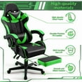 thumbnail image 4 of Luxvie Gaming Chair with Footrest High Back Office Chair with Headrest&Massage Lumbar Support Swivel Ergonomic Gaming Chair for Adults, Green, 4 of 10