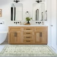 thumbnail image 3 of ReaLife Machine Washable Area Rug Runner - Living Room Bedroom Bathroom Kitchen Entryway Office - Padded Low Pile Stain Resistant Premium - Boho Farmhouse Vintage - Bev - Green 2'6" x 6', 3 of 7