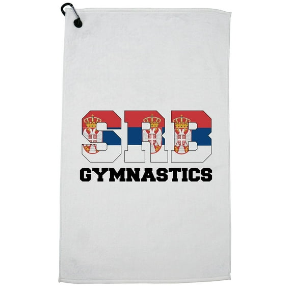 Serbia Gymnastics - Olympic Games - Rio - Flag Golf Towel with Carabiner Clip