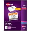 Avery Name Badges with Clips, 3" x 4", 100 Badges (74541)