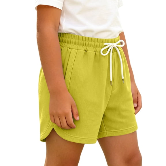 Amidoa Boys Shorts Elastic Waist Toddler Soft Casual Summer Solid Color Sports Shorts for Kids Green Size 5T