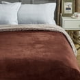 thumbnail image 4 of Deniau Flannel Reversible Sherpa Throw Blanket - Super Soft, 108" x 90", Brown, 4 of 10