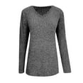 thumbnail image 5 of LIaqionyy Women's Sweater V Neck Tunic Tops Lightweight Dressy Loose Work Pullover Casual Blouse Fall Clothes, 5 of 6