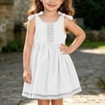 thumbnail image 6 of Toddler Girl Sleeveless Dress Cotton Summer Sundress Baby Casual Playwear Cute A-Line Dresses White 1-2 Years, 6 of 6
